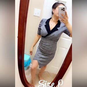 Almost Famous Black and White Asymmetrical Dress